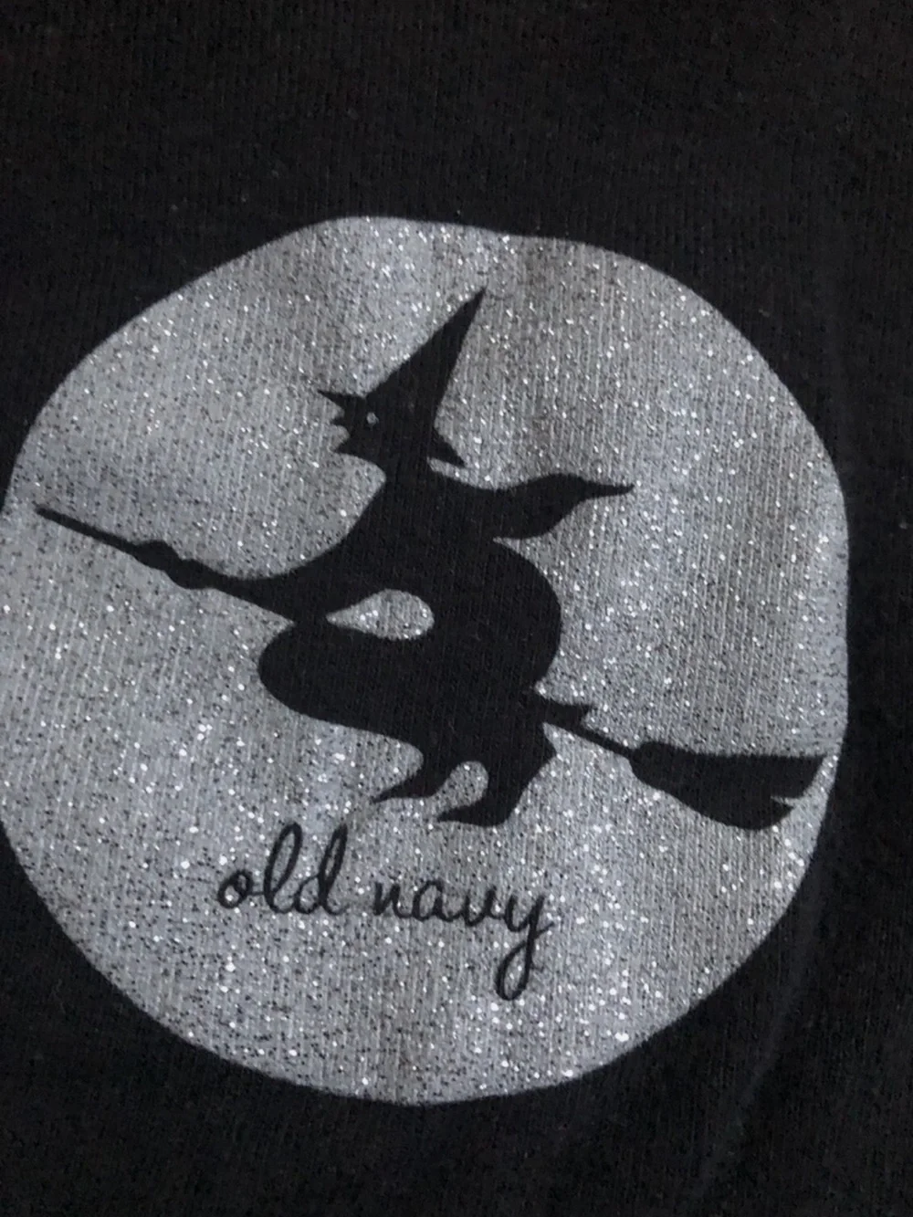 Old Navy Halloween Sparkly Glittery Witch Long Sleeve T-Shirt Top Girls 6/7